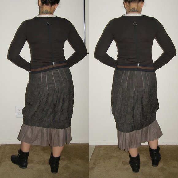 NEW RARE Cop Copine Peasant Dress Outfit M 8 Skirt Suspenders 3pc Boho Steampunk - Picture 8 of 13